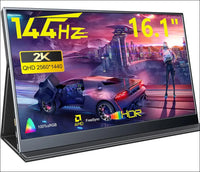 Portable Gaming Monitor 16.1’’ 2.5K 144Hz Laptop Monitor Dual USB C HDMI Second Computer Screen Portable Gaming Display