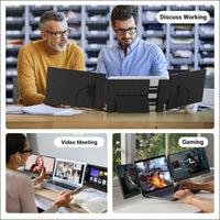 Portable Monitor, 14" FHD 1080P IPS Screen Extender for 13-17" Laptop, Built-in Stand, Plug and Play, Compatible With Mac, Windows, Dex, Chrome
