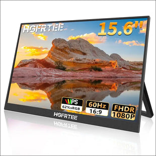 Portable Monitor 15.6 Inch 1080p FHD IPS Travel Display with Kickstand USB-C HDMI External Second Screen for Laptop/PC/Mac/Phone/Xbox