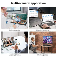 Portable Monitor 15.6 Inch 1080p FHD IPS Travel Display with Kickstand USB-C HDMI External Second Screen for Laptop/PC/Mac/Phone/Xbox