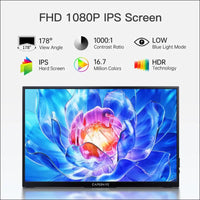 Portable Monitor, 15.6 Inch FHD IPS Portable Monitor with Speakers & One Support, Ultra Thin Second Screen for Laptop/PC/Mac - USB C & HDMI Port, Includes Protective Case