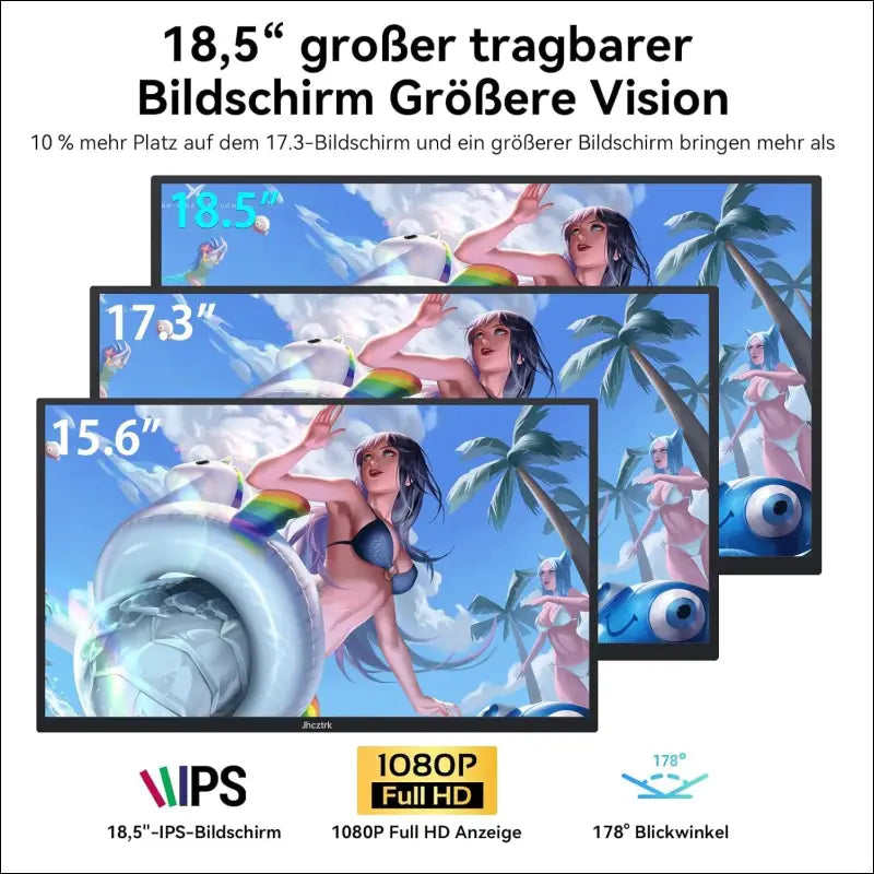 Portable Monitor 18.5 Inch 120Hz FHD 1080P HDMI USB-C 100% sRGB, HDR Gaming Monitor Built-in Speakers Kickstand and VESA Travel Second for Laptop Mac PC Xbox PS4/5 Switch