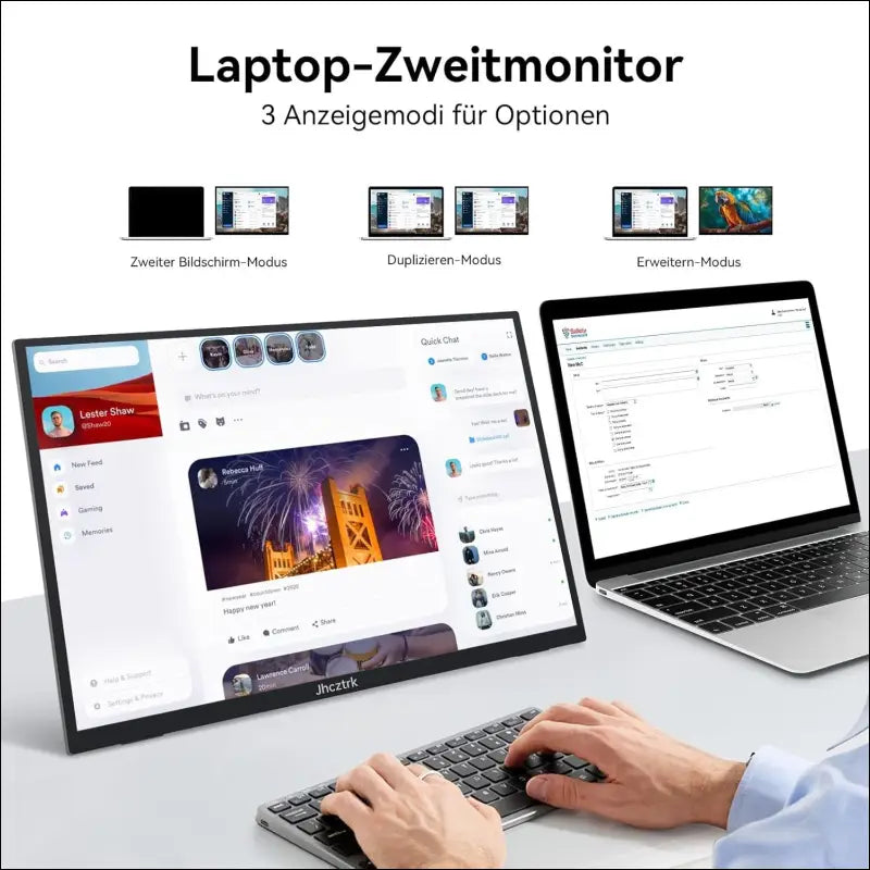 Portable Monitor 18.5 Inch 120Hz FHD 1080P HDMI USB-C 100% sRGB, HDR Gaming Monitor Built-in Speakers Kickstand and VESA Travel Second for Laptop Mac PC Xbox PS4/5 Switch