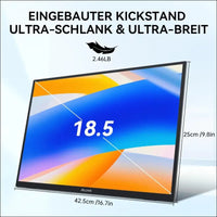 Portable Monitor 18.5 Inch 120Hz FHD 1080P HDMI USB-C 100% sRGB, HDR Gaming Monitor Built-in Speakers Kickstand and VESA Travel Second for Laptop Mac PC Xbox PS4/5 Switch