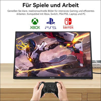 Portable Monitor 18.5 Inch 120Hz FHD 1080P HDMI USB-C 100% sRGB, HDR Gaming Monitor Built-in Speakers Kickstand and VESA Travel Second for Laptop Mac PC Xbox PS4/5 Switch