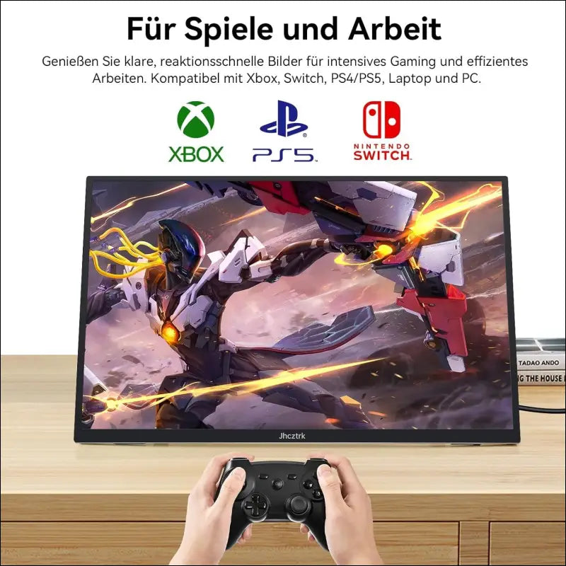 Portable Monitor 18.5 Inch 120Hz FHD 1080P HDMI USB-C 100% sRGB, HDR Gaming Monitor Built-in Speakers Kickstand and VESA Travel Second for Laptop Mac PC Xbox PS4/5 Switch