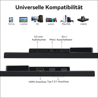Portable Monitor 18.5 Inch 120Hz FHD 1080P HDMI USB-C 100% sRGB, HDR Gaming Monitor Built-in Speakers Kickstand and VESA Travel Second for Laptop Mac PC Xbox PS4/5 Switch