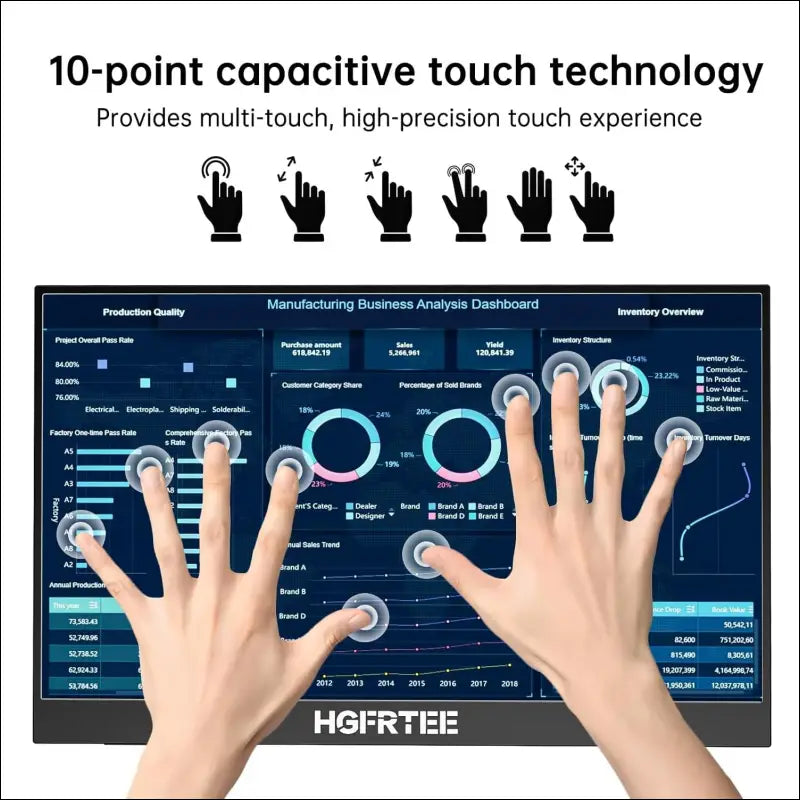 Portable Monitor Touchscreen 15.6 Inch FHD 1080P IPS Display, USB-C HDMI External Monitor for Laptop/PC/Mac/Phone/Xbox, with Kickstand