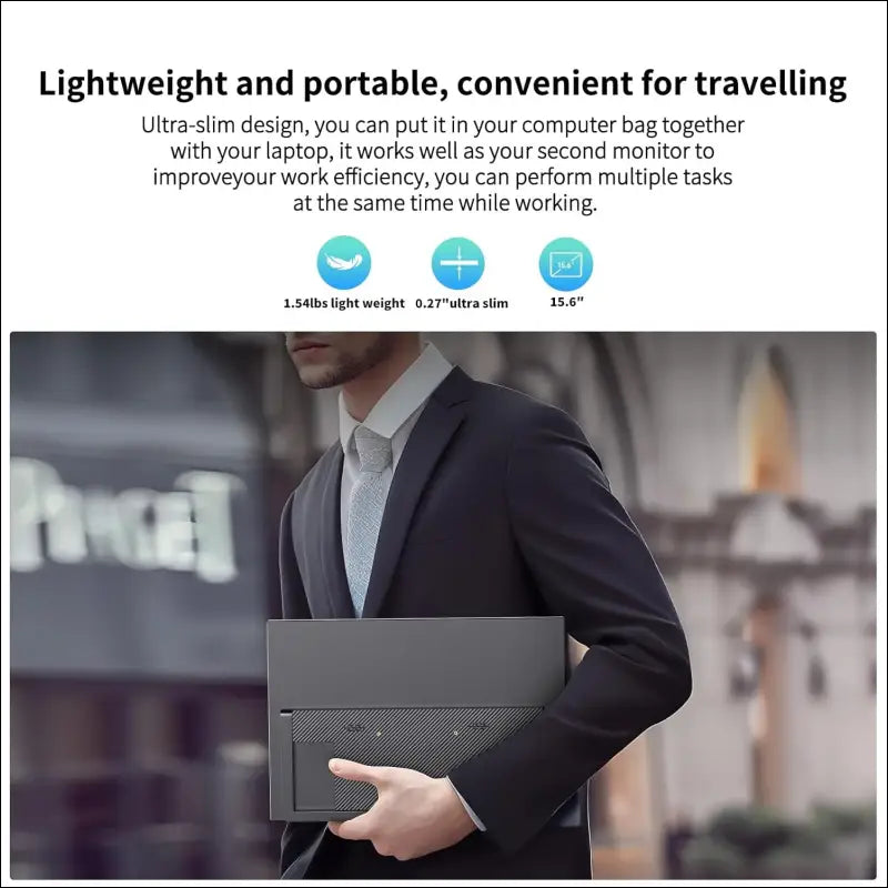 Portable Monitor Touchscreen 15.6 Inch FHD 1080P IPS Display, USB-C HDMI External Monitor for Laptop/PC/Mac/Phone/Xbox, with Kickstand