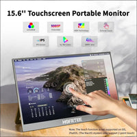 Portable Monitor Touchscreen 15.6 Inch FHD 1080P IPS Display, USB-C HDMI External Monitor for Laptop/PC/Mac/Phone/Xbox, with Kickstand