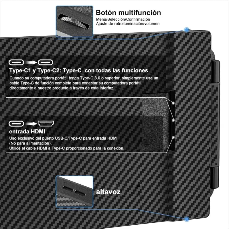Portable Screen, 14'' 1080P FHD Portable Monitor, Dual Screen PC, Screen Extender for Mac Windows
