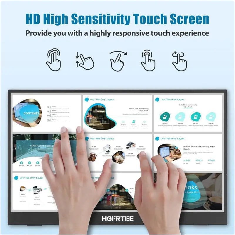 Portable Touchscreen Monitor 14 Inch FHD 1200P IPS Display with Kickstand USB-C HDMI Monitor for Laptop/PC/Mac/Phone/Xbox