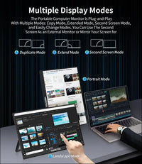 Portable Touchscreen Monitor 14 Inch FHD 1200P IPS Display with Kickstand USB-C HDMI Monitor for Laptop/PC/Mac/Phone/Xbox