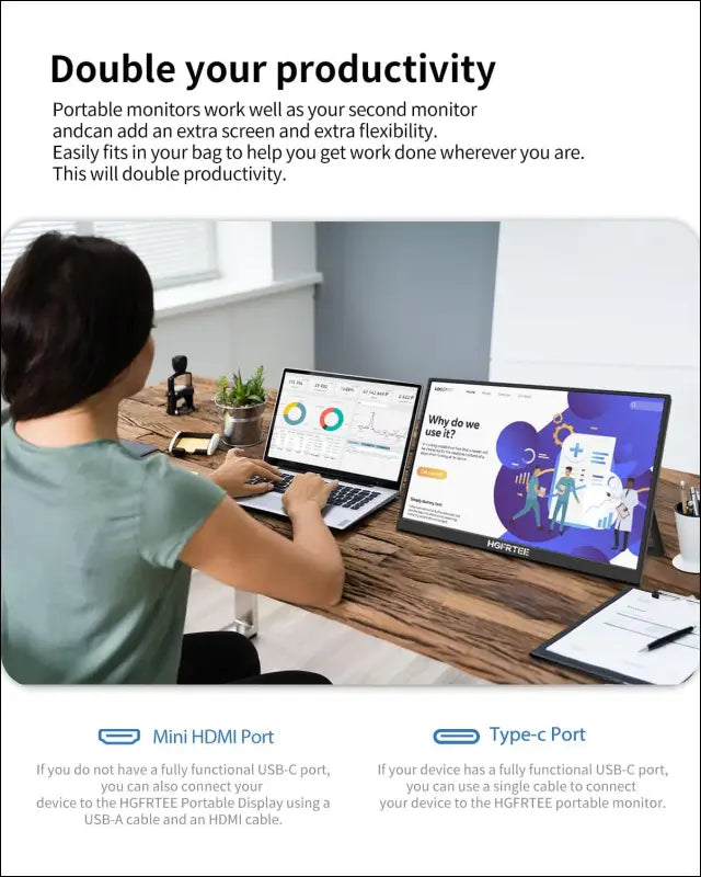 Portable Touchscreen Monitor 14 Inch FHD 1200P IPS Display with Kickstand USB-C HDMI Monitor for Laptop/PC/Mac/Phone/Xbox