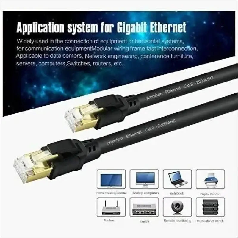 Premium Ethernet Cable CAT 8 7 6A Ultra High Speed LAN Patch Cord 1m-3m