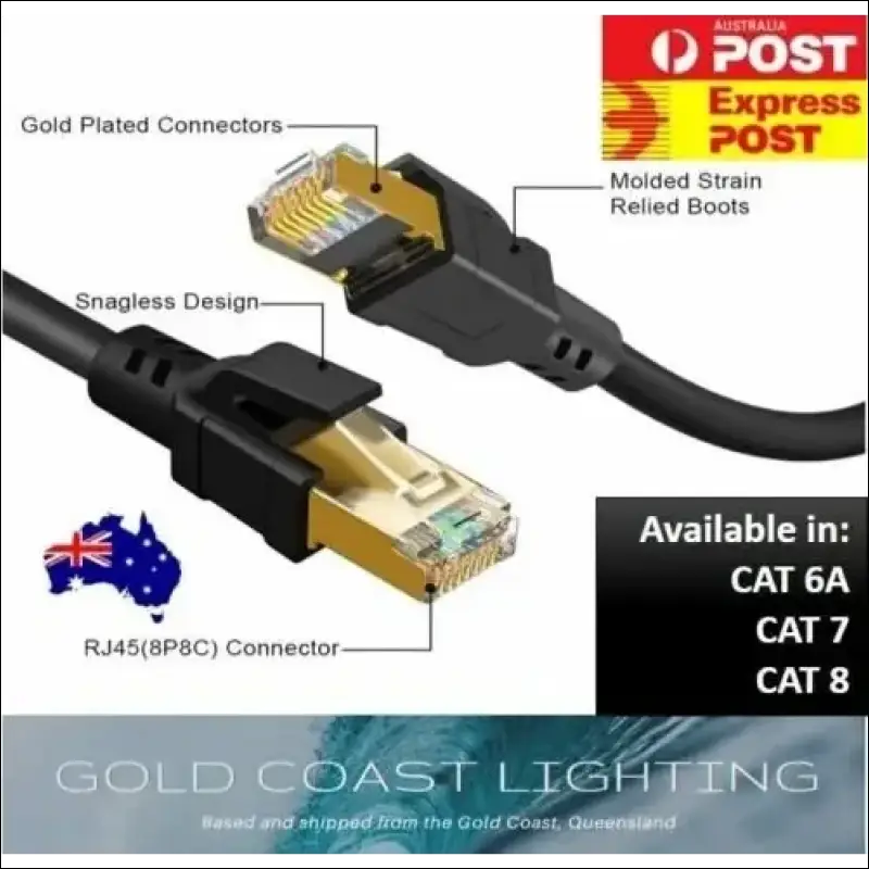 Premium Ethernet Cable CAT 8 7 6A Ultra High Speed LAN Patch Cord 1m-3m