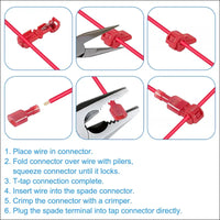 QC 120PCS Quick Splice Wire Terminals, T-Tap Self-Stripping Wire Connectors, Nylon Fully Insulated Male Quick Disconnect Spade Terminals Assortment Kit with Storage Case with...