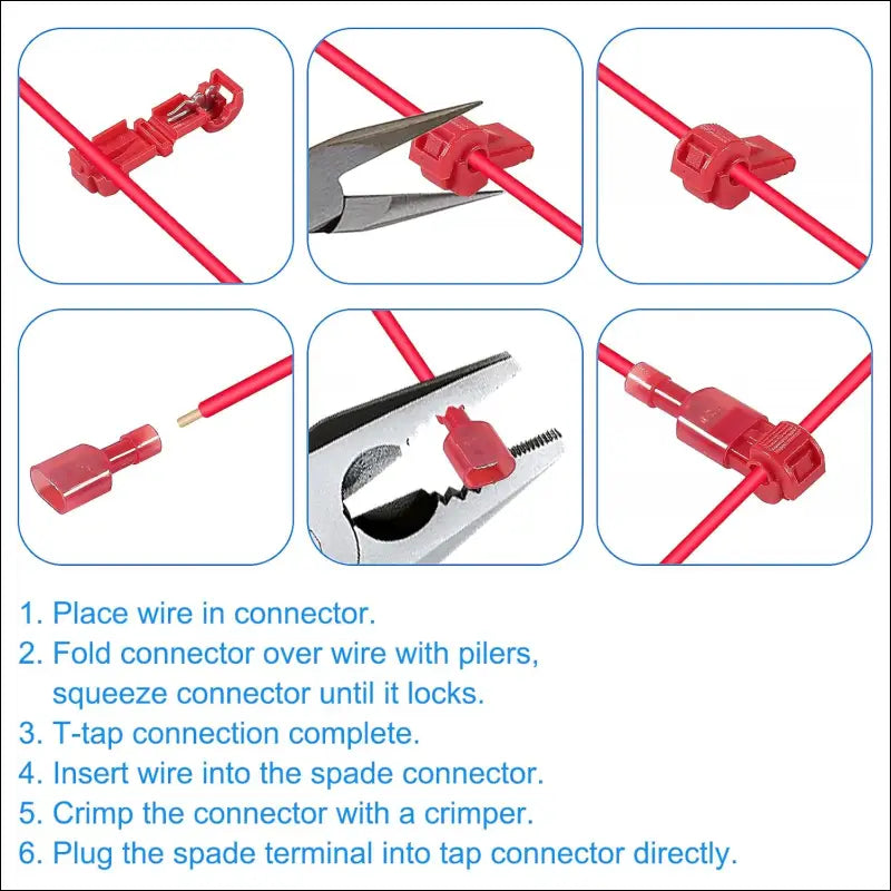 QC 120PCS Quick Splice Wire Terminals, T-Tap Self-Stripping Wire Connectors, Nylon Fully Insulated Male Quick Disconnect Spade Terminals Assortment Kit with Storage Case with...