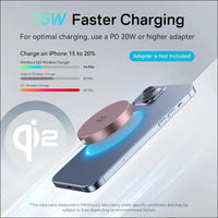 Qi2 Magnetic Wireless Charger, Minthouz 15W Fast Charging iPhone Wireless Charger, Mag Safe Wireless Charging Pad for iPhone 16/15/14/13/12 Series, Airpods and Qi-Enabled...