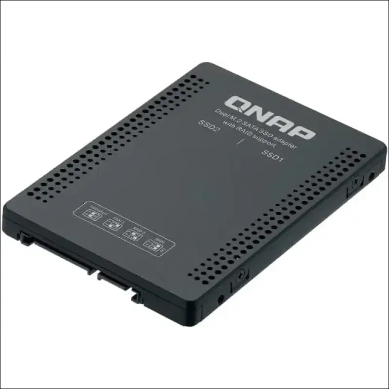 QNAP Dual M.2 SATA SSD to 2.5” SATA RAID Adapter Converter - 2 x M.2 2280 SSD to 3.5” SATA Adapter with RAID Support for PC and NAS. (QDA-A2MAR)
