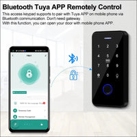 QTTYELOK IP68 Waterproof Door Access Control System Kit Bluetooth Tuya RFID Keyboard NFC Fingerprint + Electric Drop Lock + 10pcs 13.56Mz Key Ring