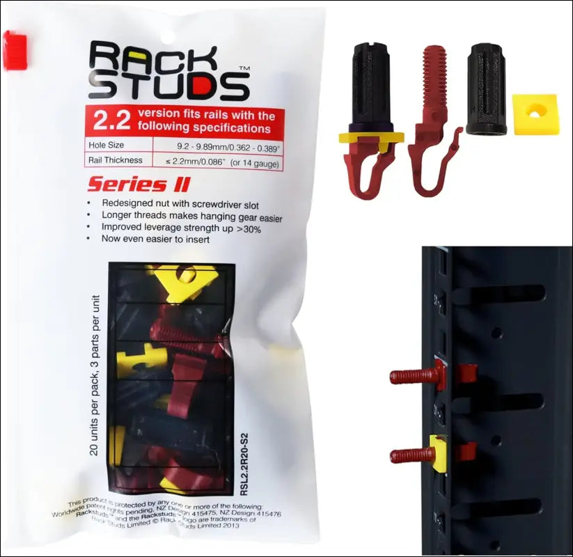 R20 II - Server Rack Screws for Server Rack Rails 19’’ Square Punched Vertical Rails Perfect Cage Nut Replacement Rack