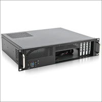 RackChoice 2U Server Chassis Short Depth 14.17’’ Front I/O with 2 x 3.5“ (int.) mATX M/B,Support ATX PSU with Either