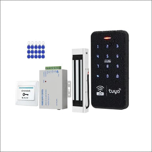 ReaIOKbii Outdoor Waterproof Access Control System Kit Tuya Wireless WiFi RFID Password Keypad Touch Backlight Controller + 15pcs 125kHz Keychain +