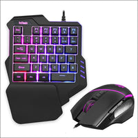 RedThunder One-Handed RGB Gaming Keyboard and Mouse Combo, 35-Key Mini Gaming Keyboard, 6400 DPI Ergonomic Mouse, Portable Game Controller for PC PS4 Xbox Gamers