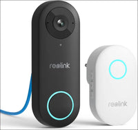 REOLINK Video Doorbell Camera with Chime Wired PoE IP Security Cam Outdoor 5MP 180° Diagonal Two-Way Talk Humanoid