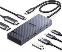 Revodok Pro 207 USB C Docking Station Dual Monitor, 7-in-1 Dock with 4K@60Hz HDMI, 10Gbps 2 Type C and A Data Ports, 100W PD Port for PC, Laptop, Dell XPS, HP, Thinkpad, and More
