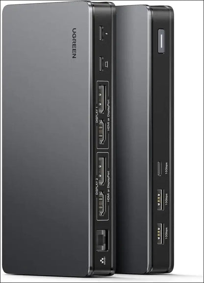 Revodok Pro 209 USB C Docking Station, DisplayLink 9-in-1 Dual 4K@60hz Monitor Dock for MacBook & Windows with 2 DP & 2 HDMI, 10Gbps Type C& A Data Ports, 100W PD, Gigabit Ethernet for PC