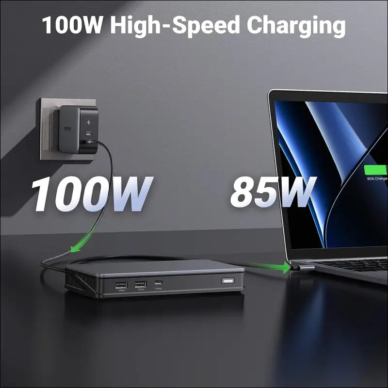 Revodok Pro 209 USB C Docking Station, DisplayLink 9-in-1 Dual 4K@60hz Monitor Dock for MacBook & Windows with 2 DP & 2 HDMI, 10Gbps Type C& A Data Ports, 100W PD, Gigabit Ethernet for PC