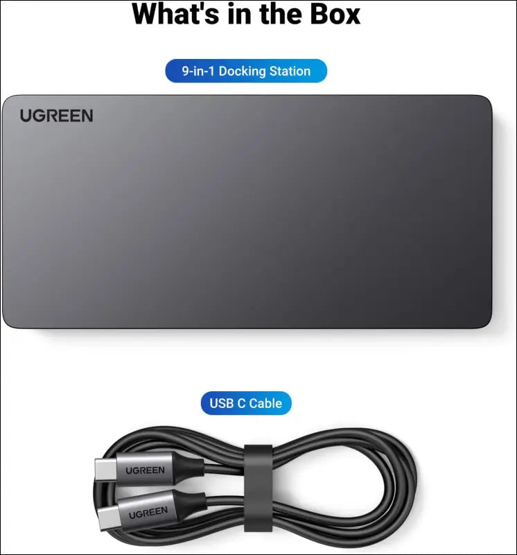 Revodok Pro 209 USB C Docking Station, DisplayLink 9-in-1 Dual 4K@60hz Monitor Dock for MacBook & Windows with 2 DP & 2 HDMI, 10Gbps Type C& A Data Ports, 100W PD, Gigabit Ethernet for PC