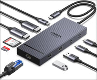 Revodok Pro 2102 USB C Docking Station Dual Monitor, 10 in 1 Dock with 4K@60Hz HDMI Display, Type A&C 3.2 Ports, SD/TF Card Reader, PD 100W Charging, Gigabit Ethernet Adapter for Laptop