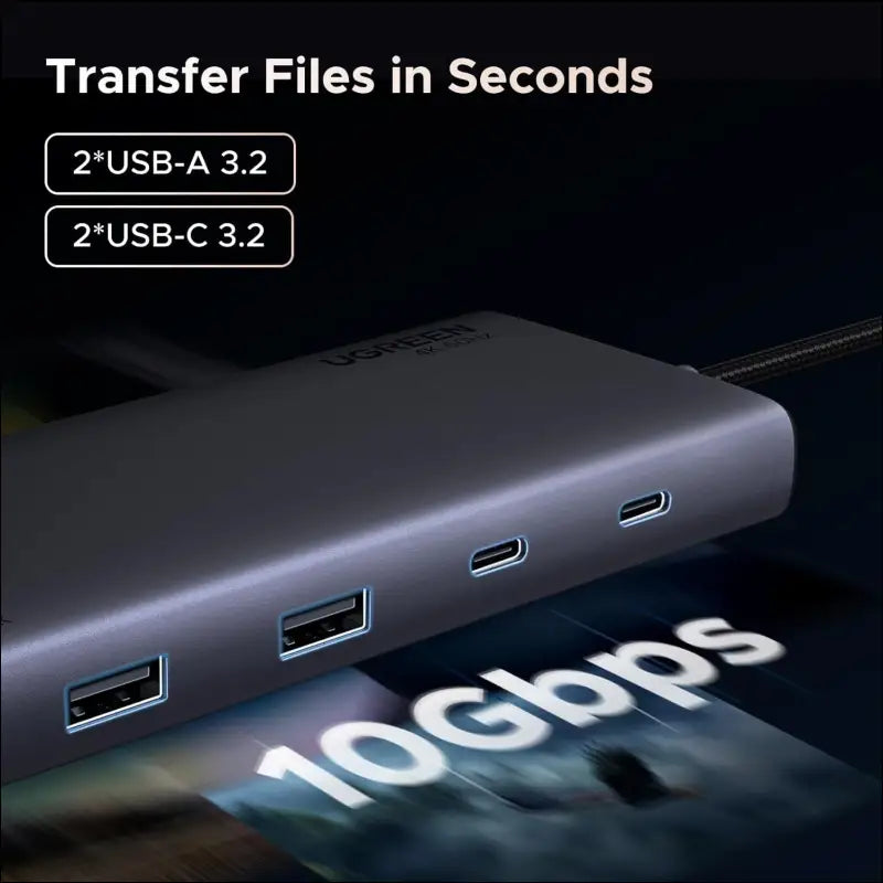 Revodok Pro 308 USB C Docking Station, 8 in 1 Hub Triple Display with 4K@60Hz HDMI and DisplayPort, 10Gbps 2 Type C& A Data Ports, 100W PD for PC, Laptop, XPS, ThinkPad, Surface Pro and More
