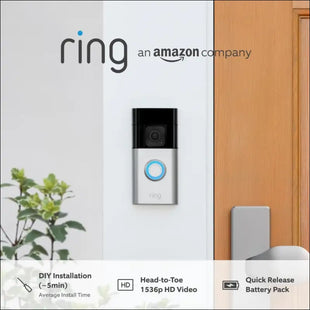 Ring Battery Video Doorbell Plus | DIY Wireless Video Doorbell Camera with 1536p HD Video, Head-To-Toe View, Quick Release Battery Pack | Easy