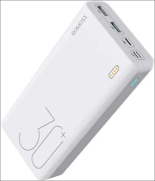 ROMOSS 18W 30000mAh Power Bank, 3 Inputs & 3 Outputs Big Capacity USB C Portable Charger, Fast Charging & Recharging External Battery Packs for iPhone 14/13/12, Galaxy, iPad,...