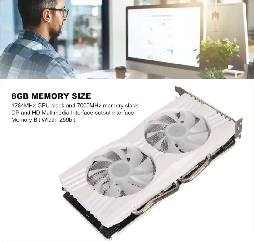 RX580 Desktop Graphics Card, 8GB GDDR5 256Bit RGB Gaming Video Card with Dual Cooling Fan for Computer PC, Support HD Dpoutput, PCI Express 3.0 Graphics Card for Game Office