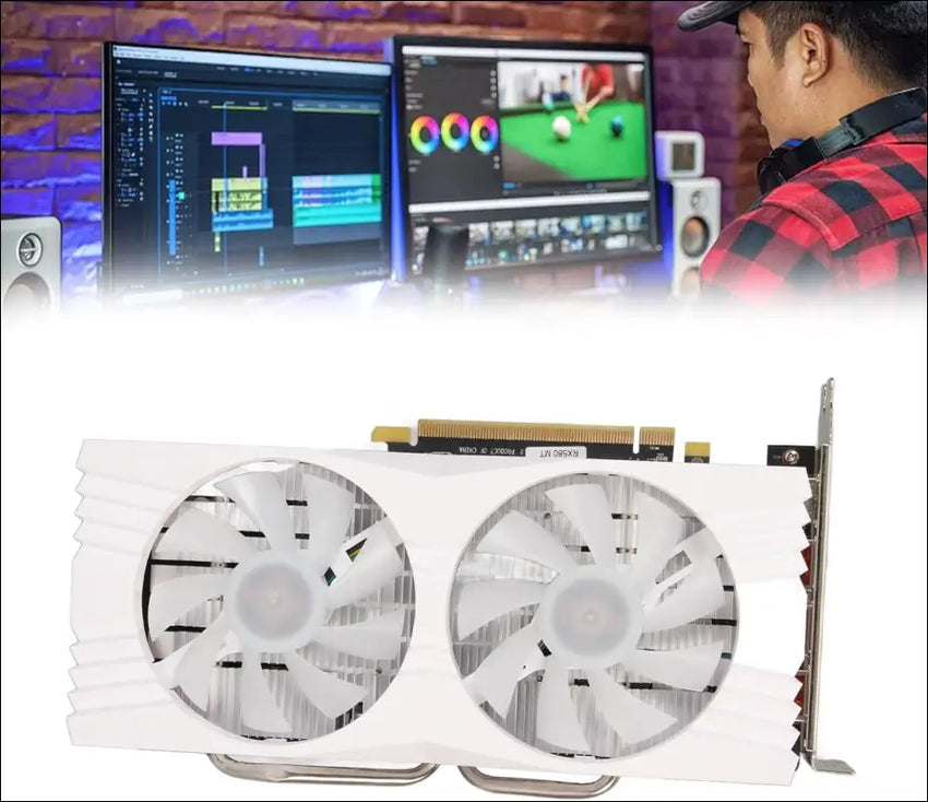 RX580 Desktop Graphics Card, 8GB GDDR5 256Bit RGB Gaming Video Card with Dual Cooling Fan for Computer PC, Support HD Dpoutput, PCI Express 3.0 Graphics Card for Game Office