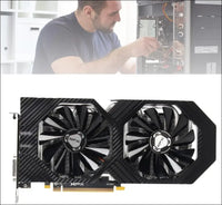 RX590 Graphics Card, 8GB GDDR5 256Bit Quiet Fast Heat Dissipation Desktop Computer Graphics Card, 8000Mhz 4096 X 2160 PCI Express 3.0 X16 DVI HDMI 3DP 8Pin Graphics Card for Gaming