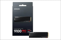 Samsung 9100 PRO Heatsink NVMe M.2 SSD, 4TB, PCIe 5.0, 14800MB/s Read, 13400MB/s Write, Internal SSD for PC/Console Gaming and Video Editing, Black, MZ-VAP4T0CW