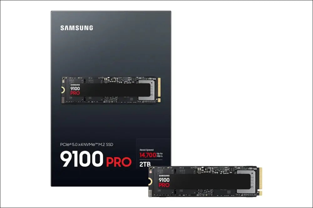 Samsung 9100 PRO Heatsink NVMe M.2 SSD, 4TB, PCIe 5.0, 14800MB/s Read, 13400MB/s Write, Internal SSD for PC/Console Gaming and Video Editing, Black, MZ-VAP4T0CW