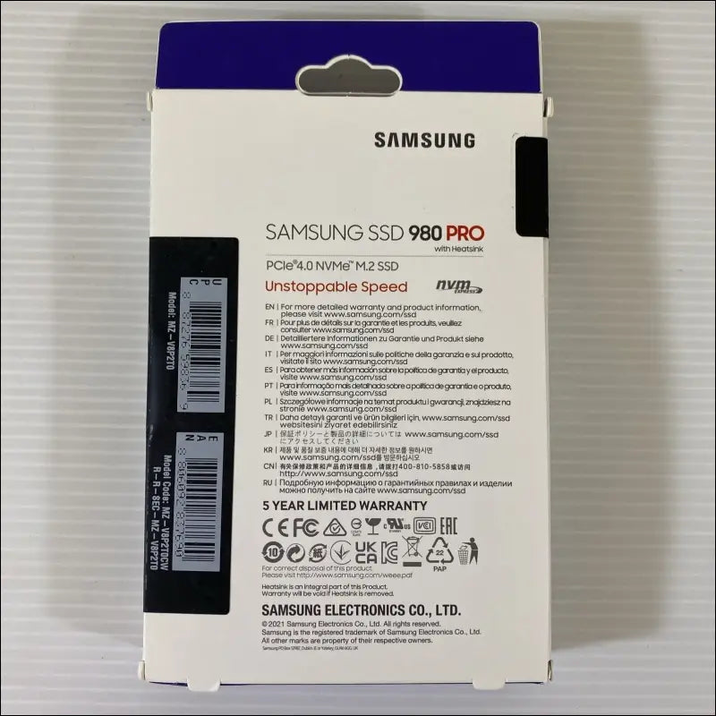 Samsung 980 PRO 2TB SSD with Heatsink M.2 NVMe PCIe (MZ-V8P2T0CW) Compatible PS5