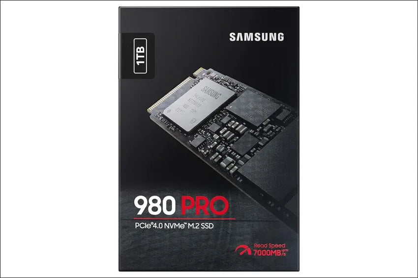 Samsung 980 PRO M.2 NVMe SSD (MZ-V8P2T0BW), 2 TB, PCIe 4.0, 7,000 MB/s Read, 5,000 MB/s Write, Internal Solid State Drive