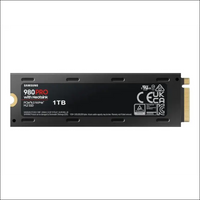 SAMSUNG 980 PRO SSD 1TB w/Heatsink PCIe Gen 4 NVMe M.2 Internal Solid State Drive, Heat Control, Max Speed, PS5 Compatible