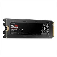 SAMSUNG 980 PRO SSD 1TB w/Heatsink PCIe Gen 4 NVMe M.2 Internal Solid State Drive, Heat Control, Max Speed, PS5 Compatible