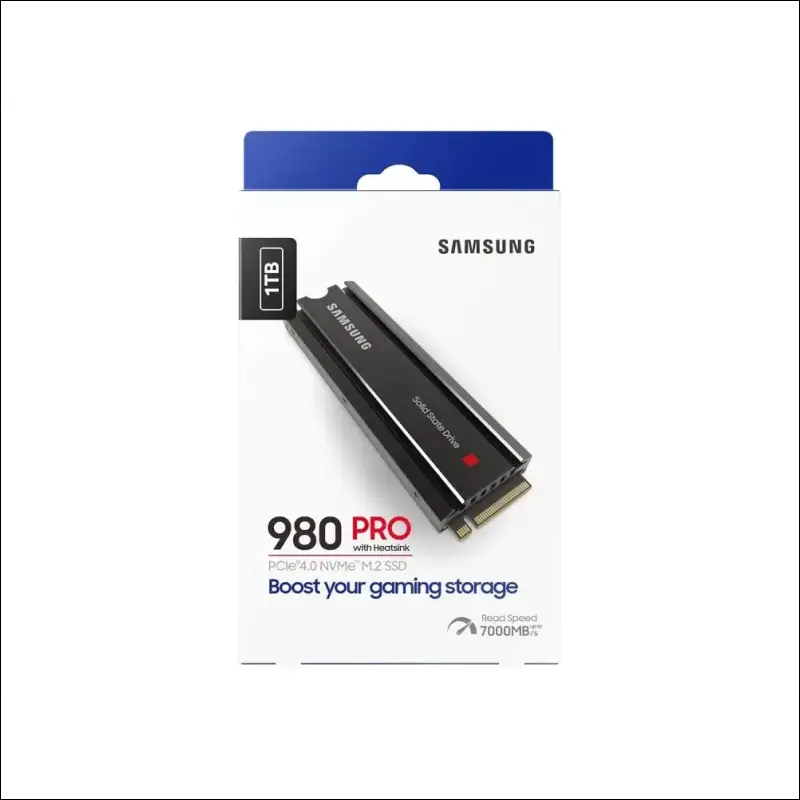 SAMSUNG 980 PRO SSD 1TB w/Heatsink PCIe Gen 4 NVMe M.2 Internal Solid State Drive, Heat Control, Max Speed, PS5 Compatible