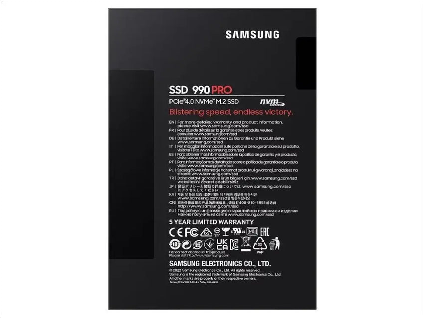 Samsung 990 PRO 4TB PCIe 4.0 NVMe M.2 SSD MZ-V9P4T0BW