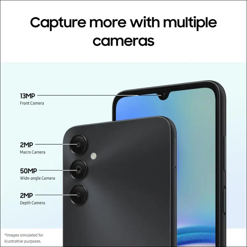 Samsung Galaxy A05s Smartphone, 4GB RAM, 128GB Storage, 50MP Camera, 5000 mAh Battery, Unlocked Android Phone, Black